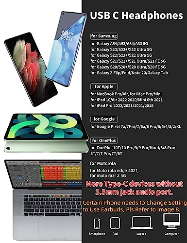 TITACUTE USB-C Earbuds with Mic & Volume Control