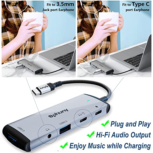 5-in-1 USB-C Hub with Aux Adapter