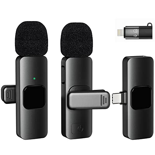 USB-C Wireless Lavalier Microphone with Adapter