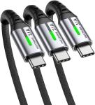 INIU Zinc Braided USB-C Charger Cable (3-Pack)