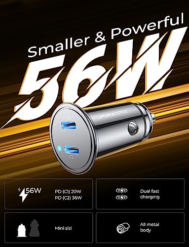 AINOPE 40W Dual Port USB-C Car Charger