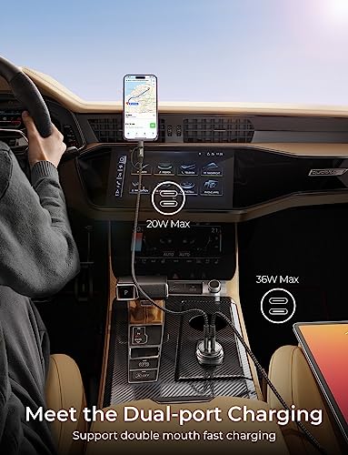 AINOPE 40W Dual Port USB-C Car Charger