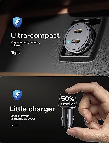 AINOPE 40W Dual Port USB-C Car Charger