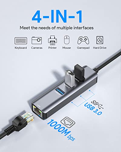 Vilcome USB-C Ethernet Adapter for Mac & Dell