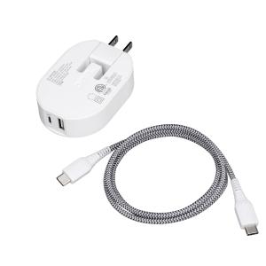 32W Dual-Port Wall Charger with USB-C Cable