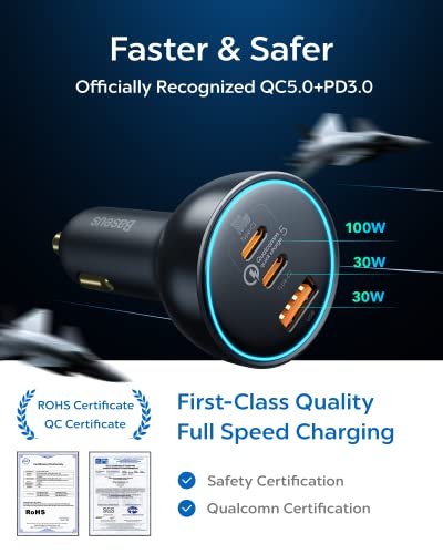 Baseus 160W Triple Port USB-C Car Charger