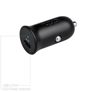 Onn. 20W USB-C Car Charger, Black