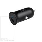 Onn. 20W USB-C Car Charger, Black