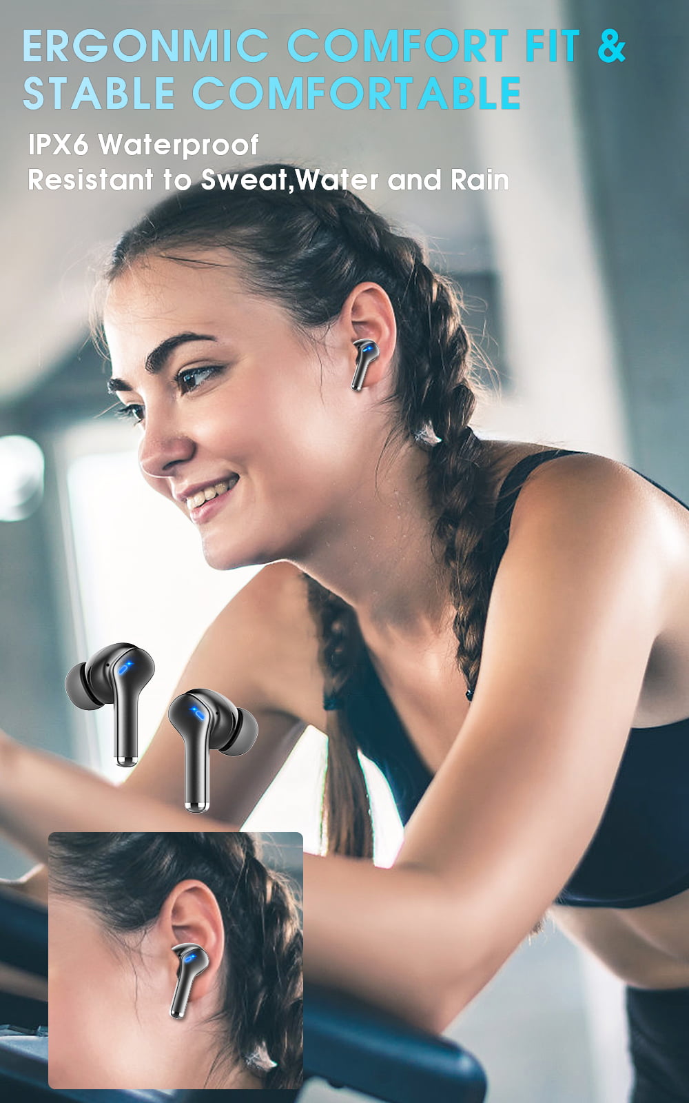 Wireless Earbuds with USB-C Quick Charge