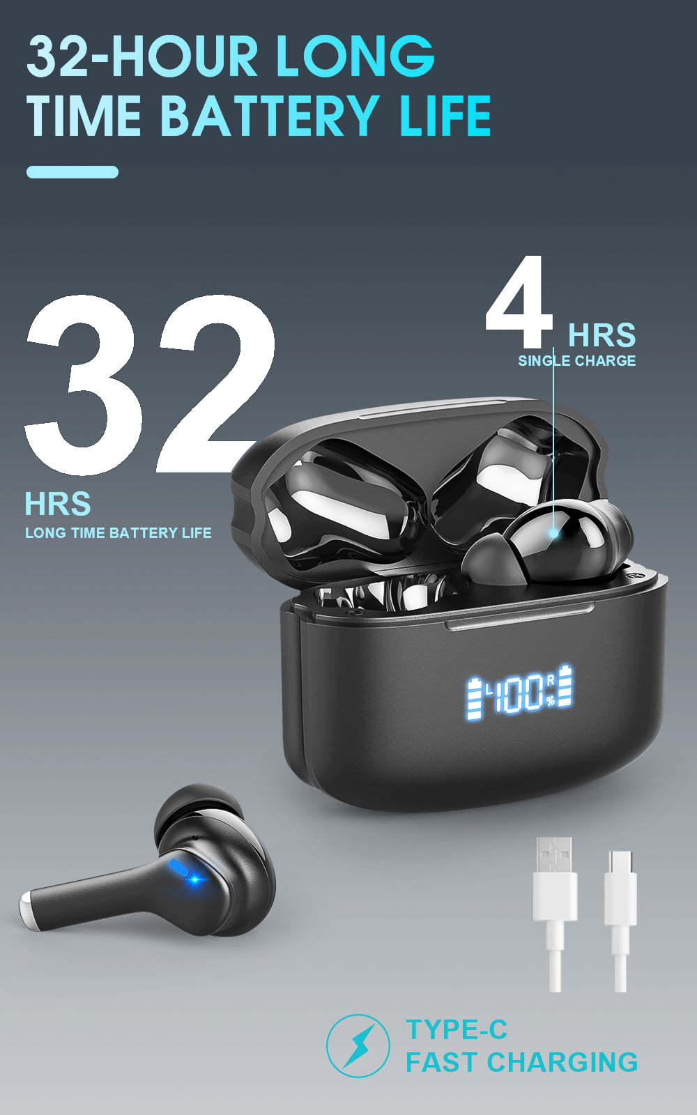 Wireless Earbuds with Bluetooth 5.1 and IPX5