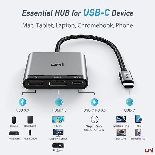 3-IN-1 USB-C Hub with 4K HDMI Adapter