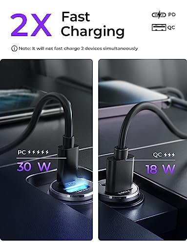 2-Pack USB-C Fast Car Charger for iPhone & Samsung