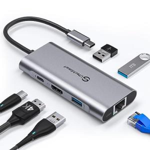 6-in-1 USB C Hub with Ethernet and HDMI