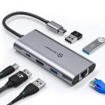 6-in-1 USB C Hub with Ethernet and HDMI