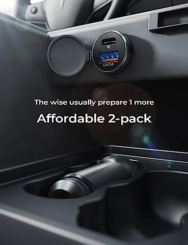 2-Pack USB-C Fast Car Charger for iPhone & Samsung