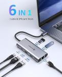 6-in-1 USB C Hub with Ethernet and HDMI