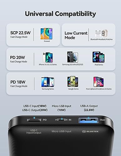 10K mAh USB-C Portable Power Bank