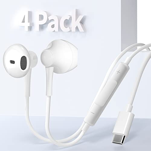 4-Pack USB-C Wired Earphones with Mic