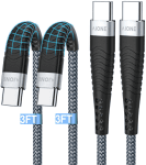 Fast Charging USB-C Cable 2-Pack, 3ft