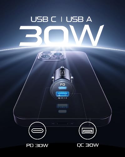 30W USB C Car Charger adapter