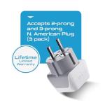 Ultra-Compact Dual Input Plug Adapter (3 Pack)