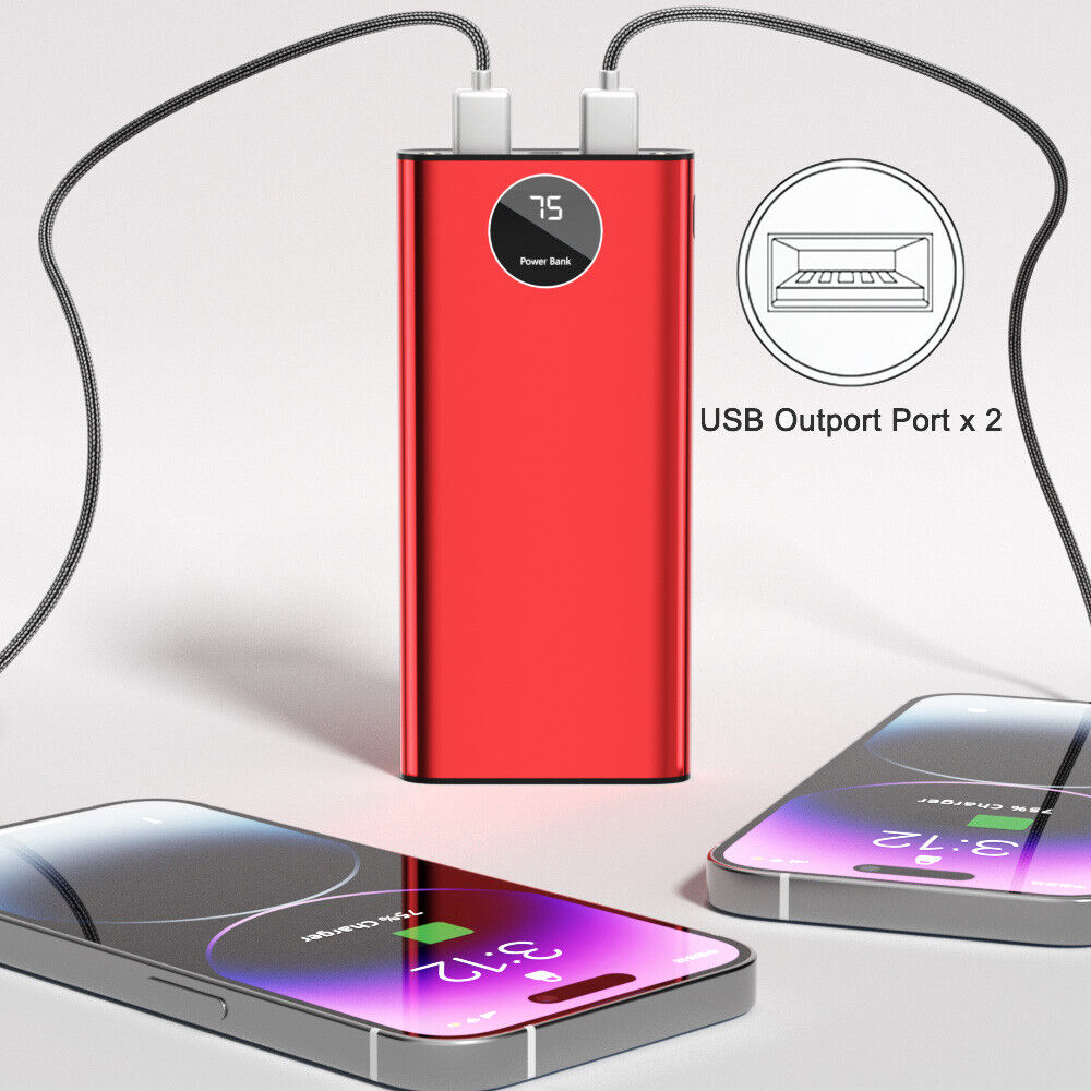 LCD Portable 900000mAh USB-C Power Bank