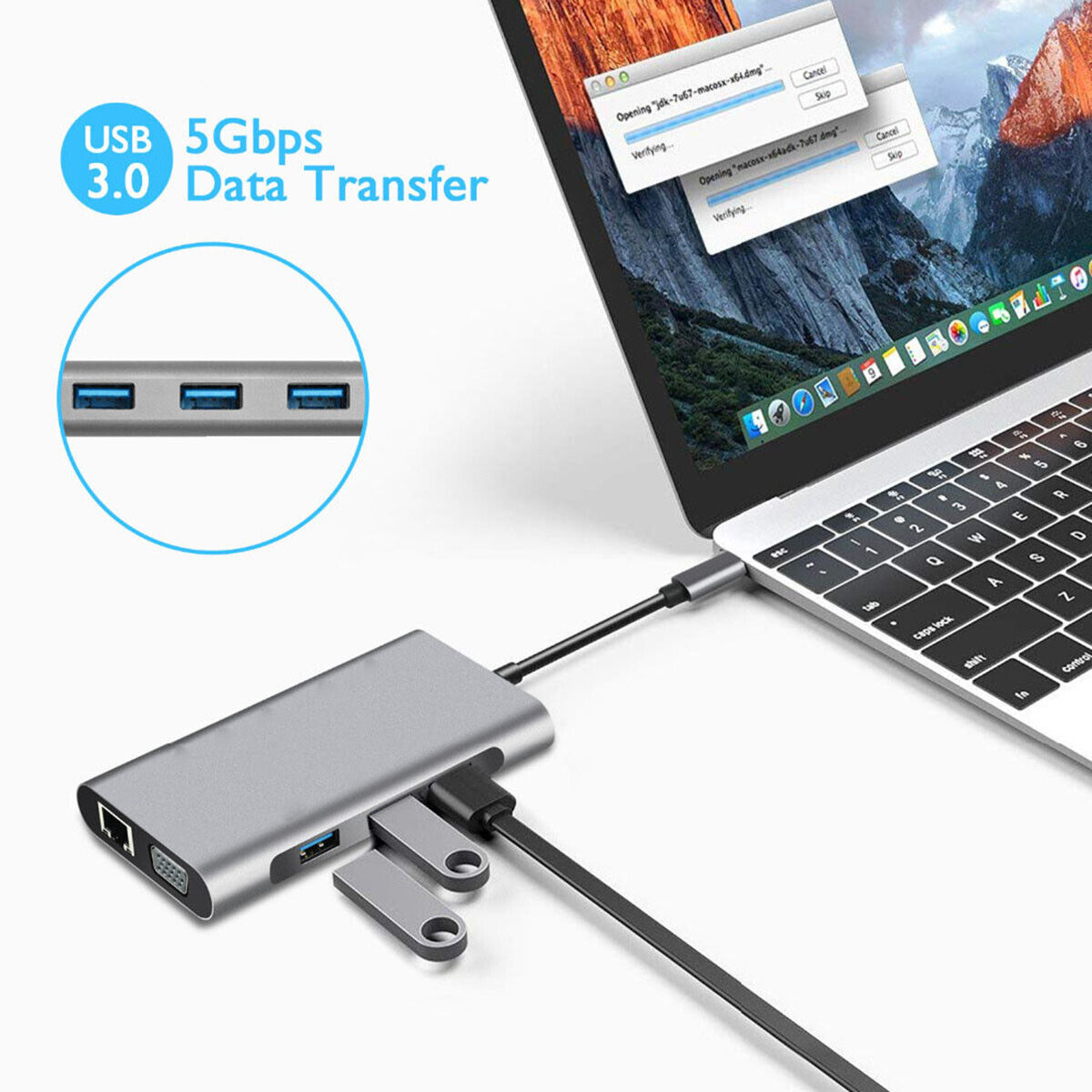 7 in 1 USB-C Hub for Macbook Pro/Air