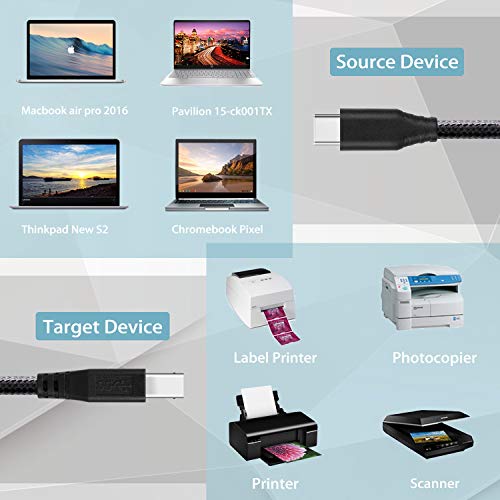 Fasgear Type C to USB B Cable
