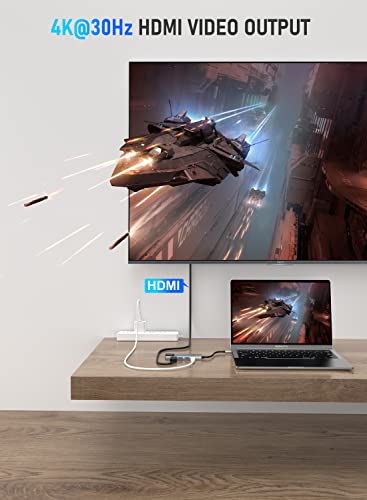 RealPlus 5-in-1 USB-C Hub for MacBook Pro, Chromebook, Pad