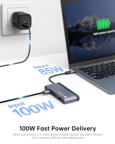 USB-C Docking Station: Dual Monitor, Dual HDMI, 100W PD