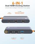 USB-C Docking Station: Dual Monitor, Dual HDMI, 100W PD