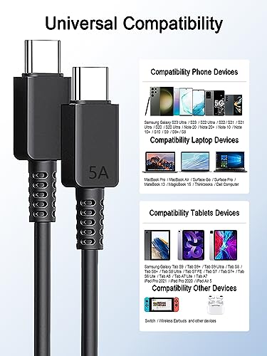 2-Pack USB-C Fast Charger Cable 100W, 1.8M
