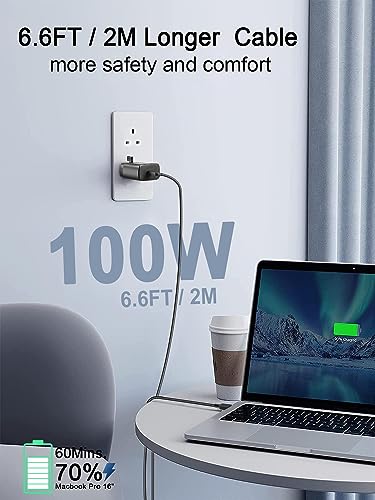 2-Pack USB-C Fast Charger Cable 100W, 1.8M