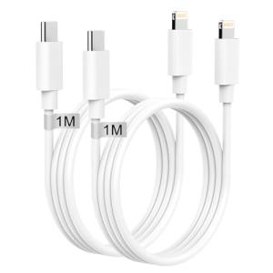 MFi Certified 1M USB-C to Lightning Cable 2-Pack