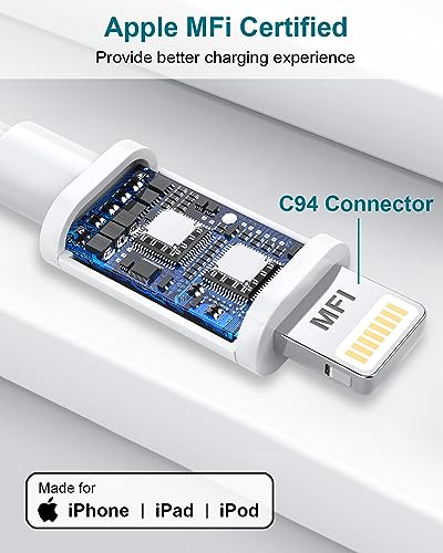 MFi Certified 1M USB-C to Lightning Cable 2-Pack