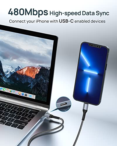 BLACKSYNCZE USB-C to Lightning Cable 2M - 2Pack