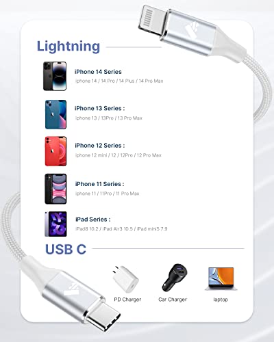 2-Pack USB-C to Lightning Charging Cable