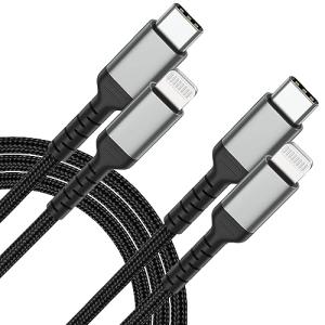 2-Pack 1m Braided USB-C to Lightning Cable