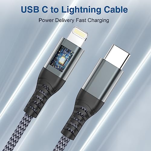 MFi Certified USB-C to Lightning Charger Cable 2-Pack