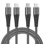 MFi Certified USB-C to Lightning 1M Cable 2-Pack