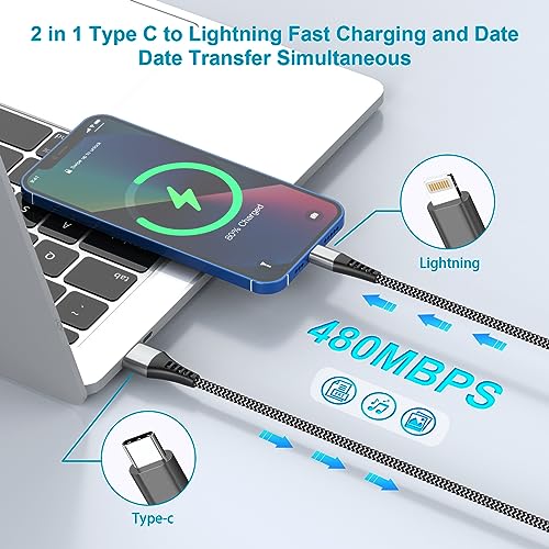 MFi Certified USB-C to Lightning 1M Cable 2-Pack