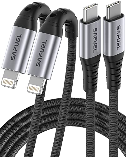 SAFUEL MFi Certified USB-C to Lightning Cable 2Pack