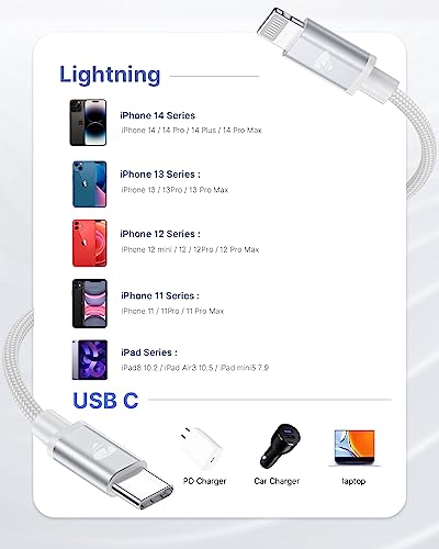 Aioneus 1M USB-C to Lightning Fast Charger