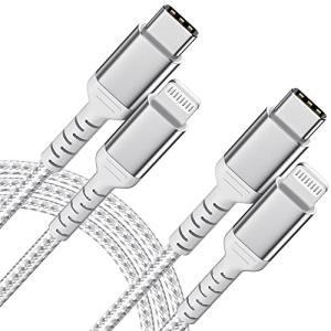 2-Pack 2m Braided USB-C to Lightning Cable