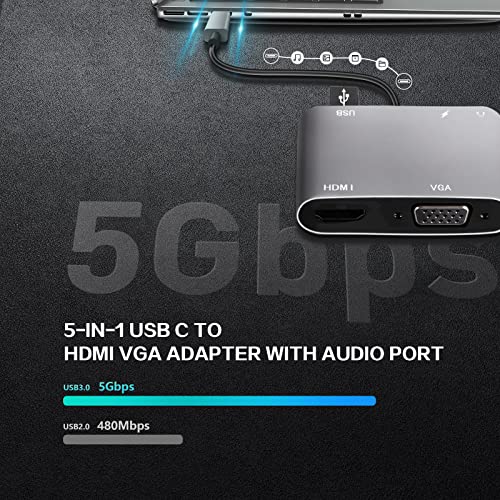 5-in-1 USB-C Hub with HDMI and VGA
