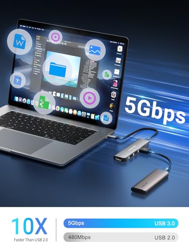 Lemorele 5-in-1 USB-C Multiport Hub Adapter