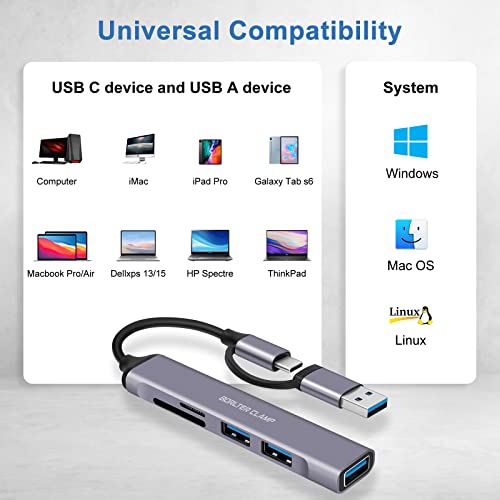 5-in-1 USB-C Hub with Card Reader & Ports