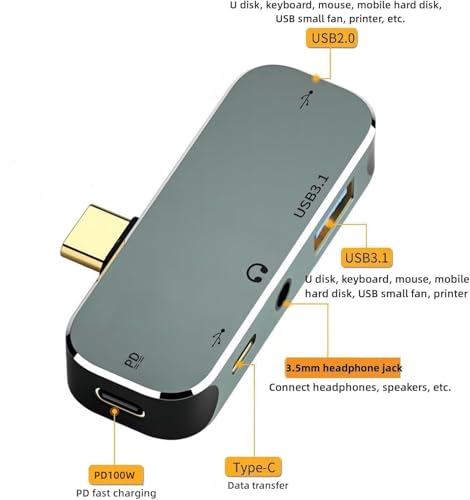 Leehitech 5-in-1 USB-C Hub Adapter