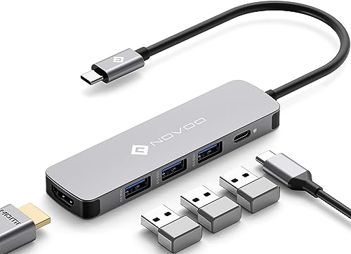 NOVOO Ultra Slim 5-in-1 USB-C Hub Adapter