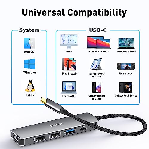UANTIN 5-in-1 USB-C Hub with 4K HDMI